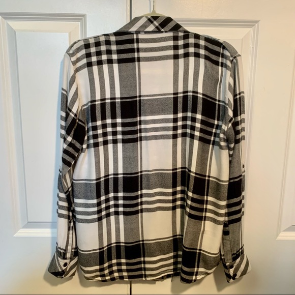 SANCTUARY Black White Flannel Shirt - Picture 4 of 6